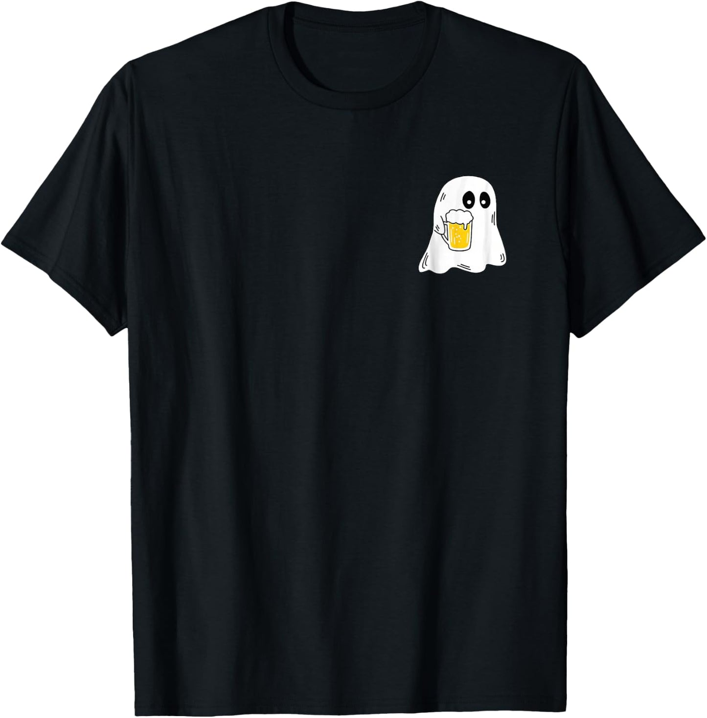 Ghost Drinking Beer Funny Halloween Costume Beer Lover T-Shirt - T-Shirt | Black