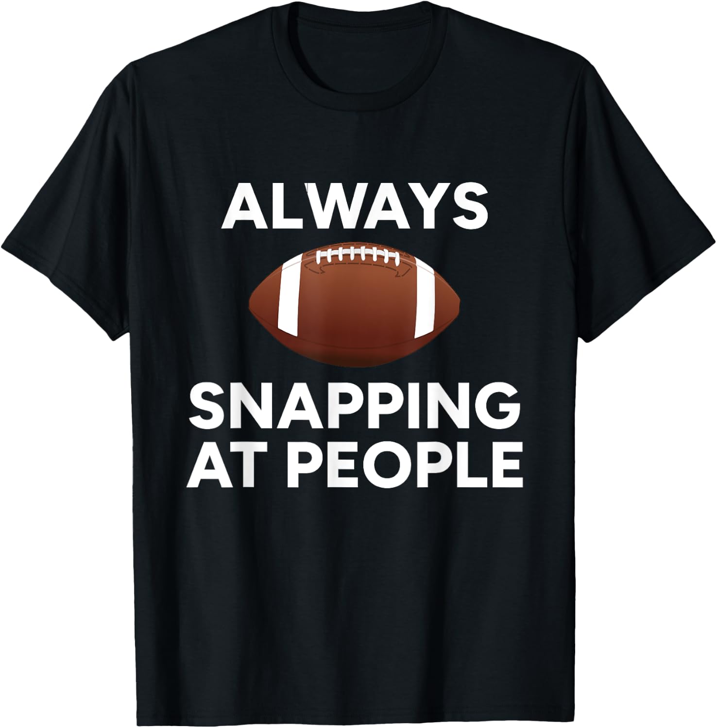 Football Center, Football Player by Bain Graphics Men's Black Short Sleeve Modern Classic Fit , Size Small T-Shirt - T-Shirt | Black