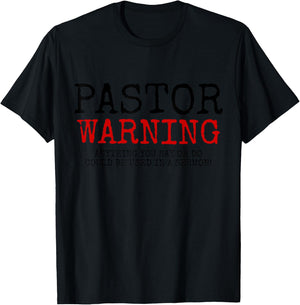 Pastor Warning Church Religious Faith Jesus Funny Christian T-Shirt - T-Shirt | Black