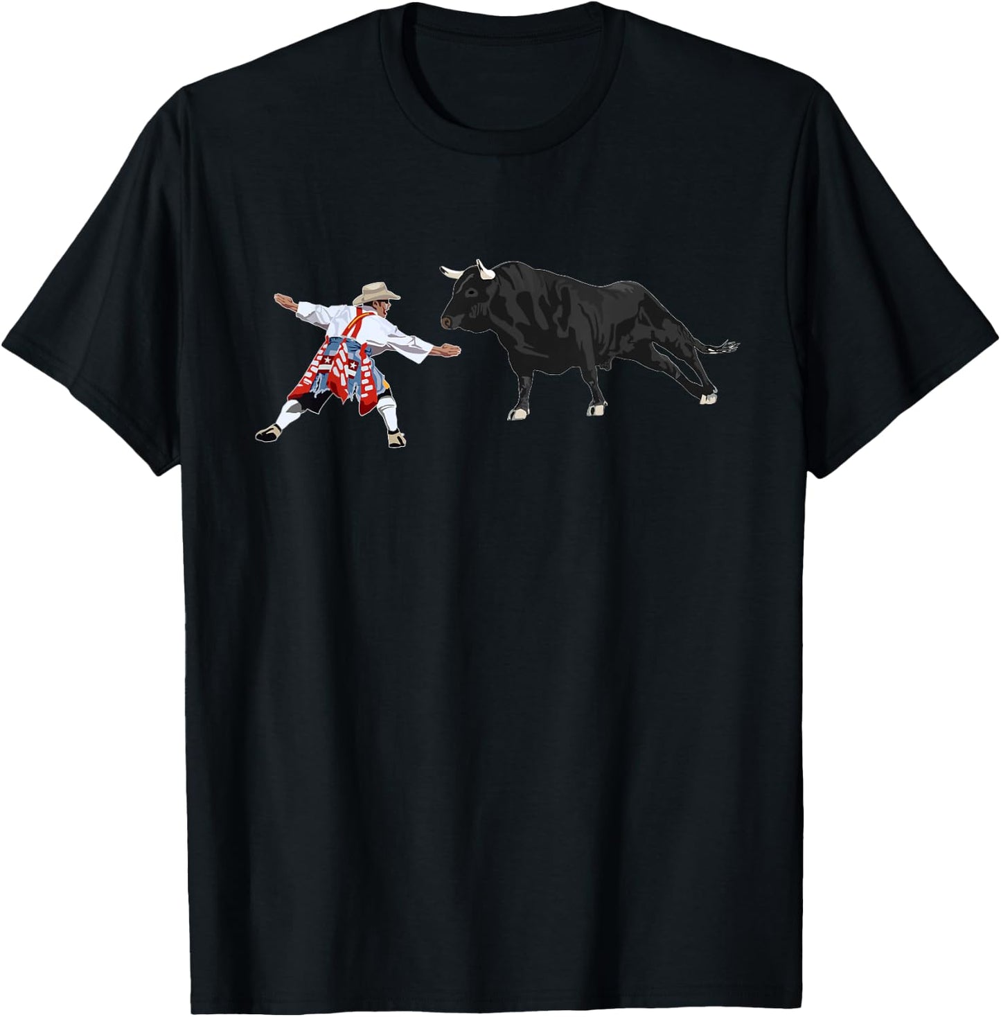 Rodeo Clown Funny Bull Fighting Lover Gag Bullfighter Outfit T-Shirt - T-Shirt | Black