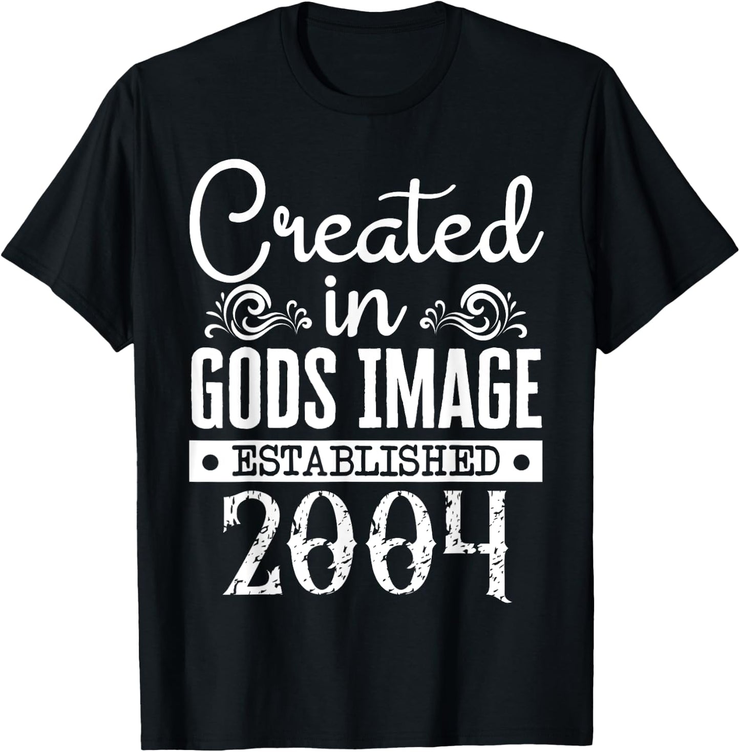 Created In Gods Image Established 2004 Religious Christian T-Shirt - T-Shirt | Black