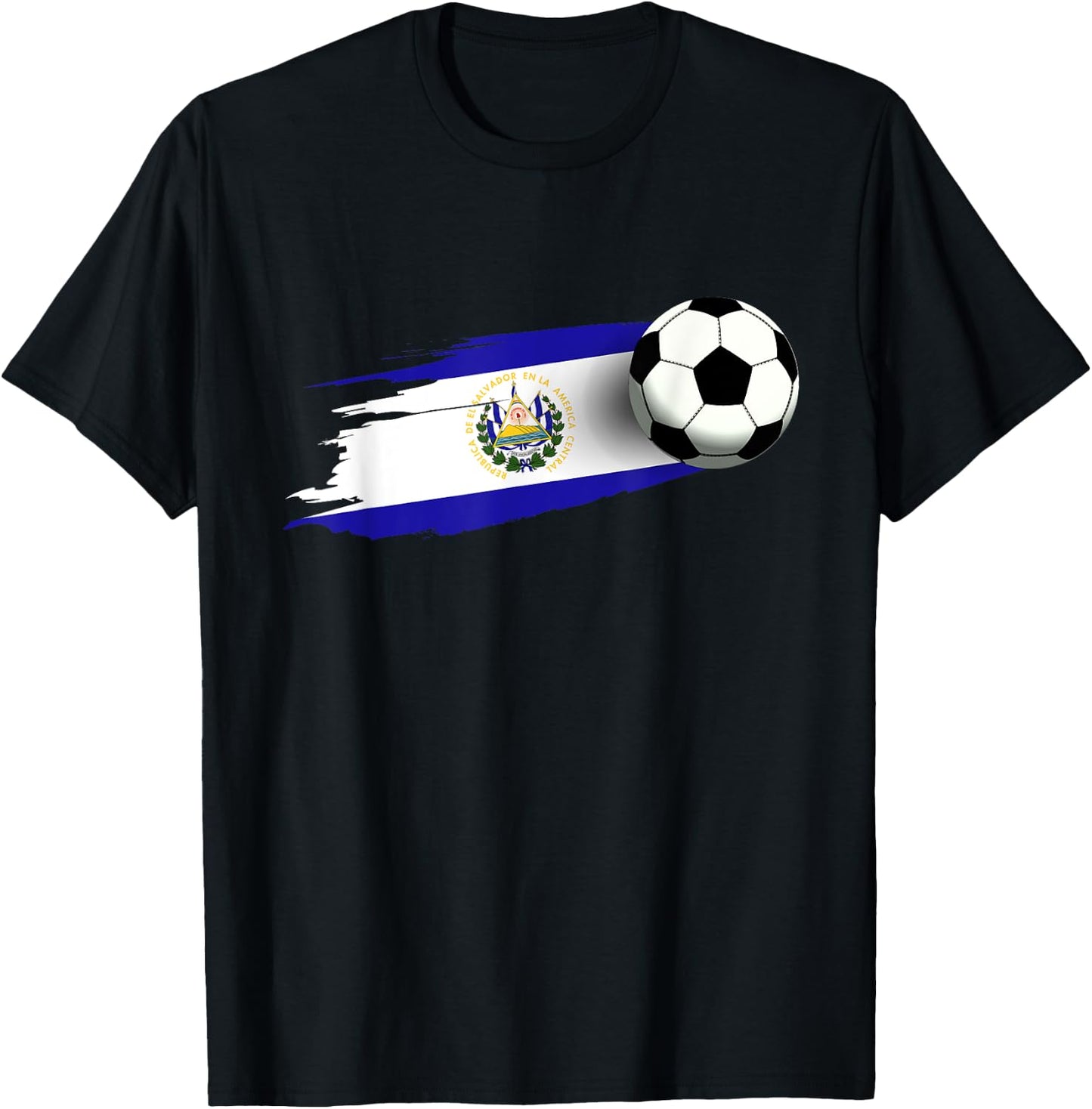 El Salvador Flag Jersey Salvadorean Soccer Team Salvadorean T-Shirt - T-Shirt | Black