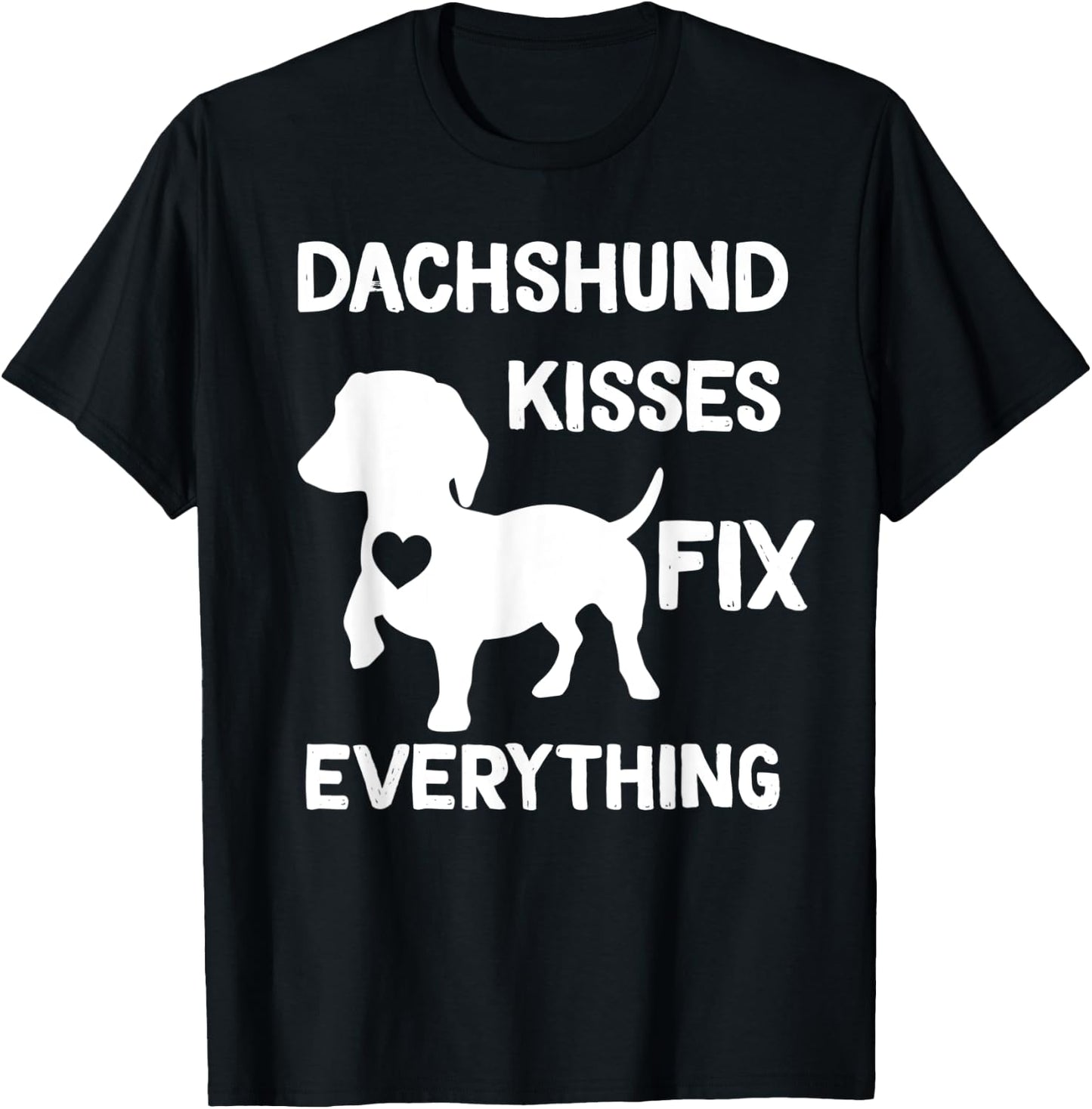 Dachshund kisses fix everything T-Shirt - T-Shirt | Black