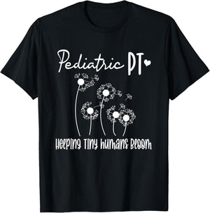 Pediatric PT Helping Tiny Human Bloom Physical Therapy T-Shirt - T-Shirt | Black