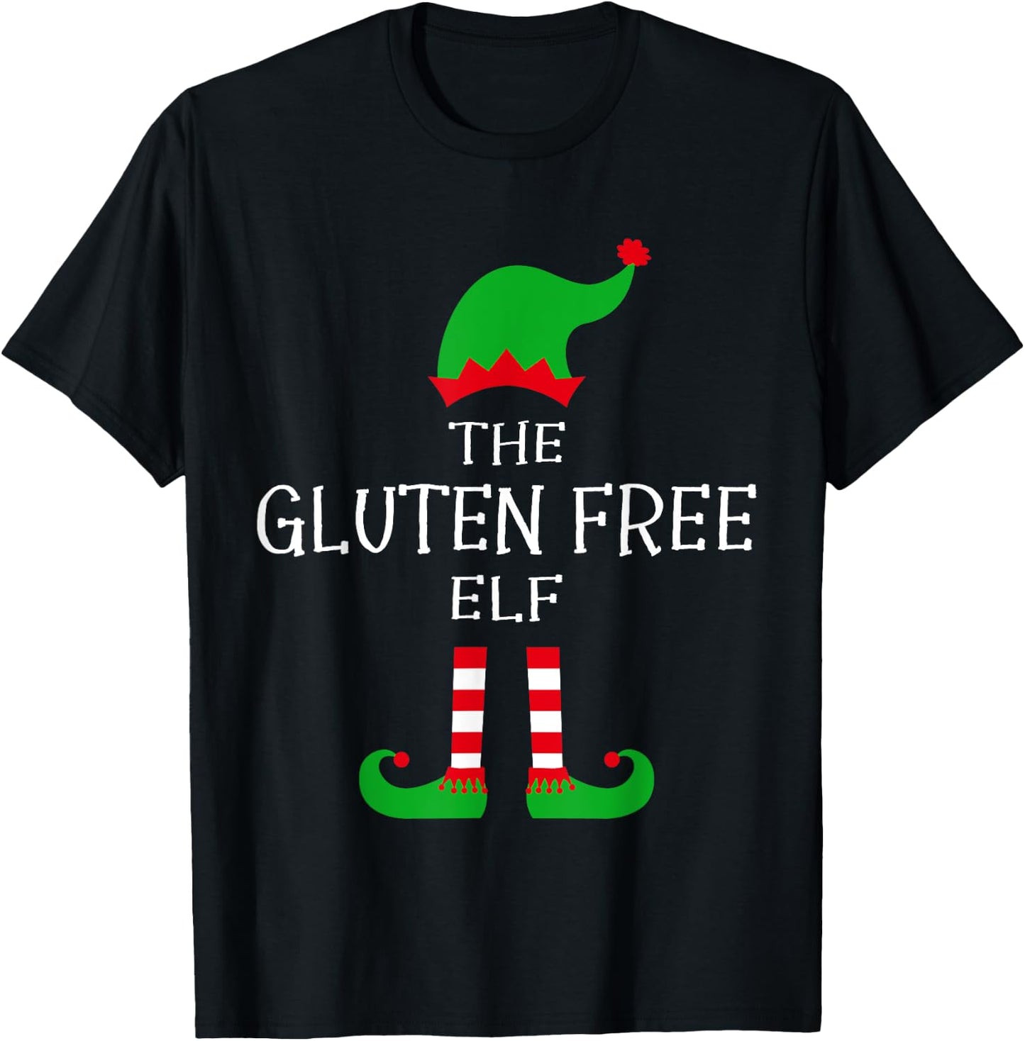 The Gluten Free Elf Matching Family Group Funny Christmas T-Shirt - T-Shirt | Black
