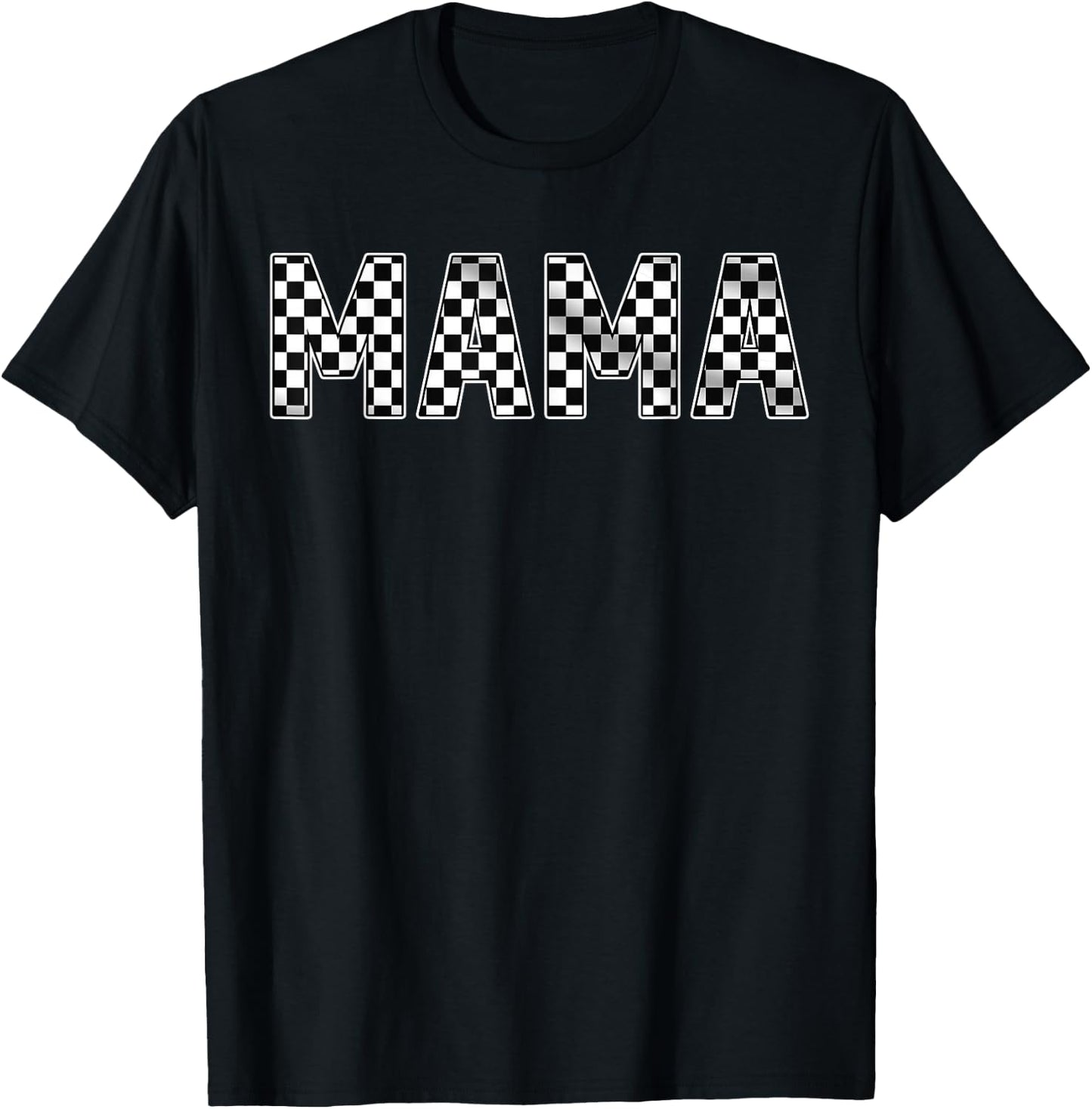 Pit Crew Mama Racing Car Family Matching Birthday Party T-Shirt - T-Shirt | Black