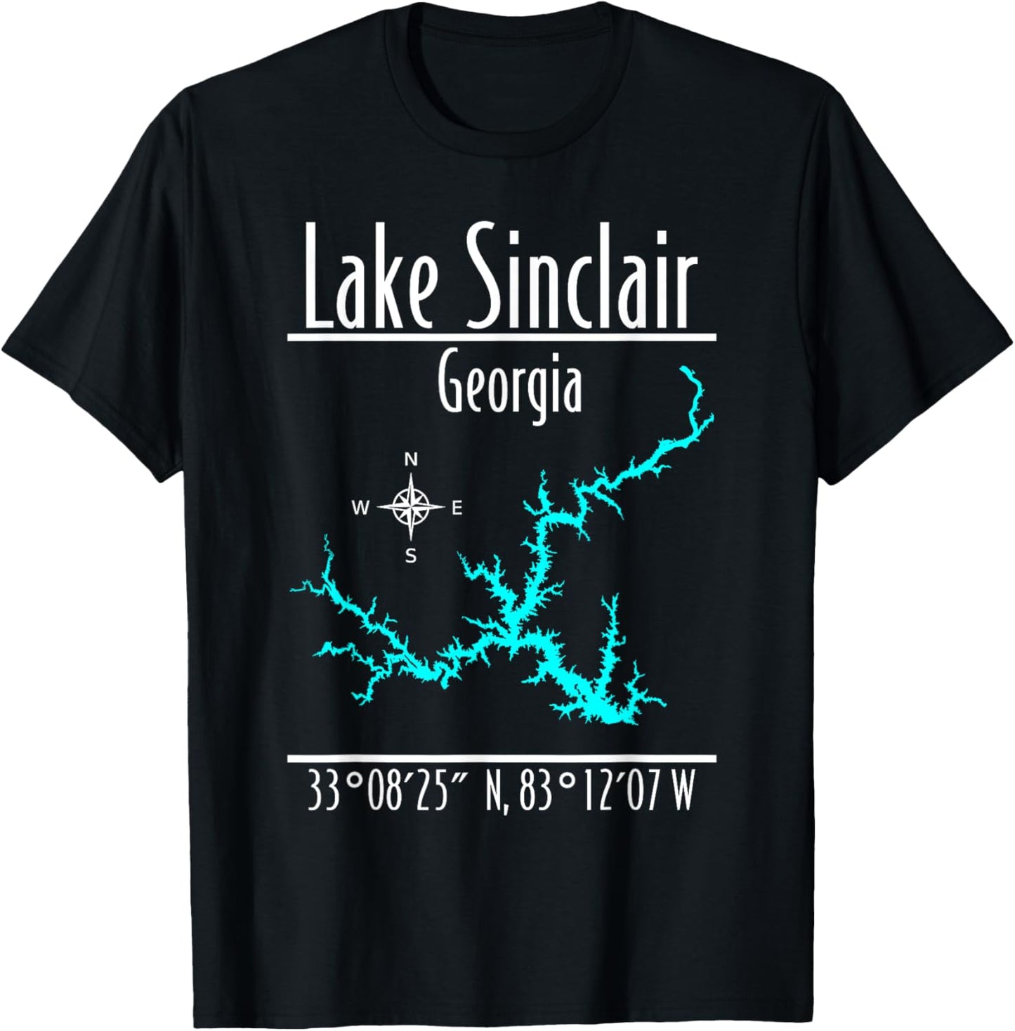 Modern Lake Sinclair - Georgia T-Shirt - T-Shirt | Black
