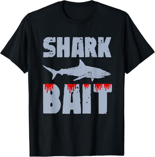 shark bait funny beach vacation summer shark lover Men Women T-Shirt - T-Shirt | Black