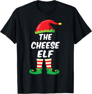 The Cheese Elf Family Matching Funny Christmas Costume T-Shirt - T-Shirt | Black