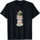 Owl with Books Bird Birdlover Birdwatcher Animal Biologist T-Shirt - T-Shirt | Black