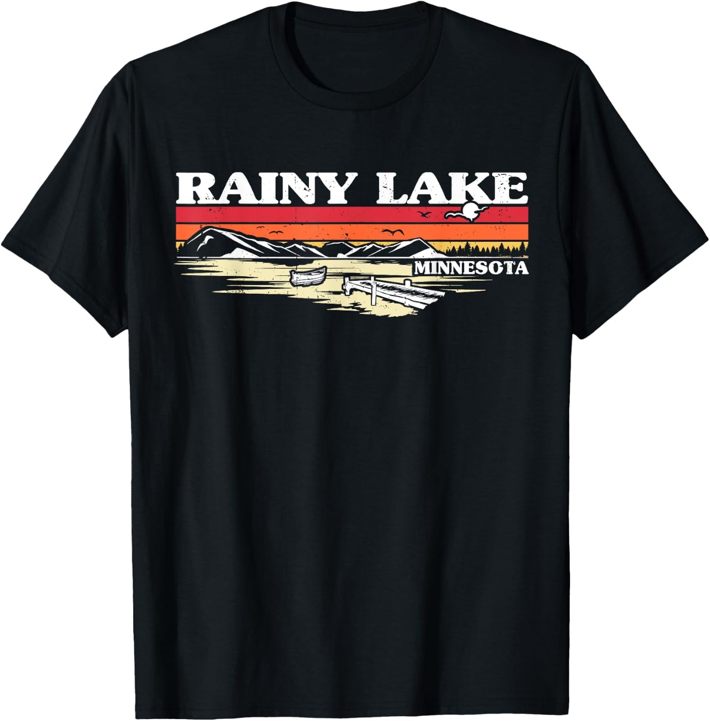 Fishing Boating Camping Lake Vacation Rainy Lake T-Shirt - T-Shirt | Black