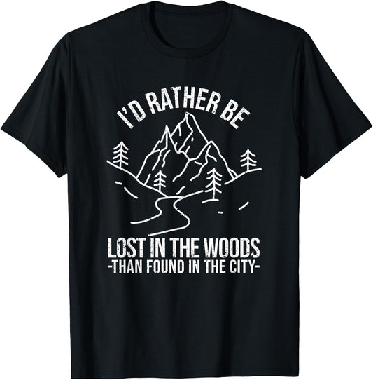 I'd Rather Be Lost In The Woods Than Found In The City Hunt T-Shirt - T-Shirt | Black