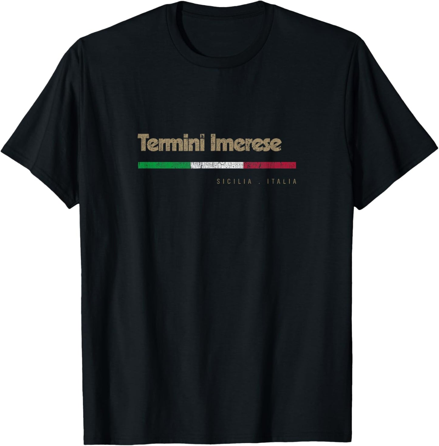 Termini Imerese Italian City Retro Italy Flag T-Shirt - T-Shirt | Black