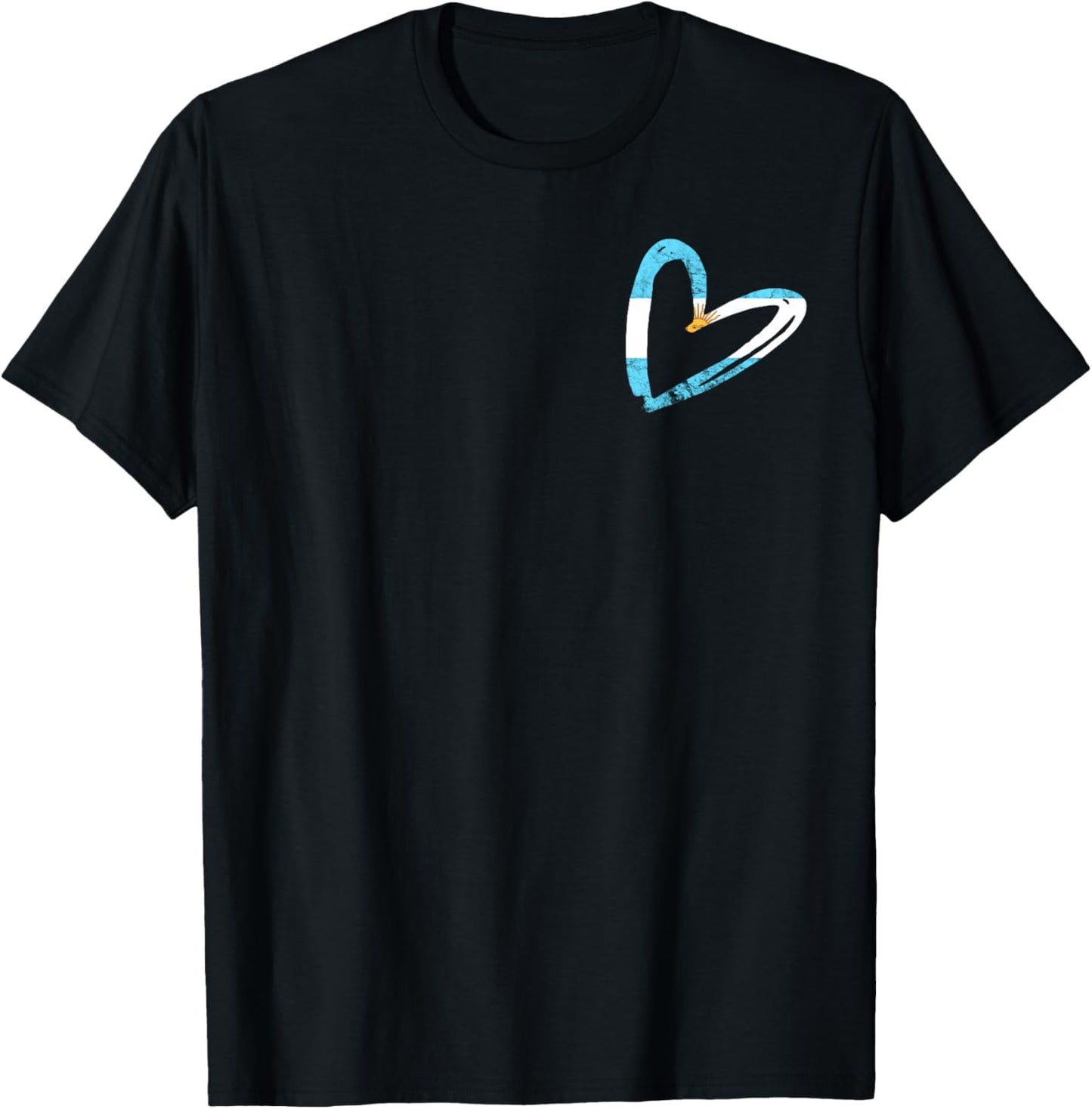 Heart Argentina Flag Argentinian Pride Sun of May Argentina T-Shirt - T-Shirt | Black
