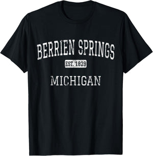 Berrien Springs Michigan MI Vintage T-Shirt - T-Shirt | Black
