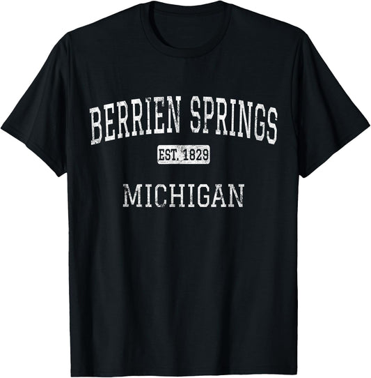 Berrien Springs Michigan MI Vintage T-Shirt - T-Shirt | Black