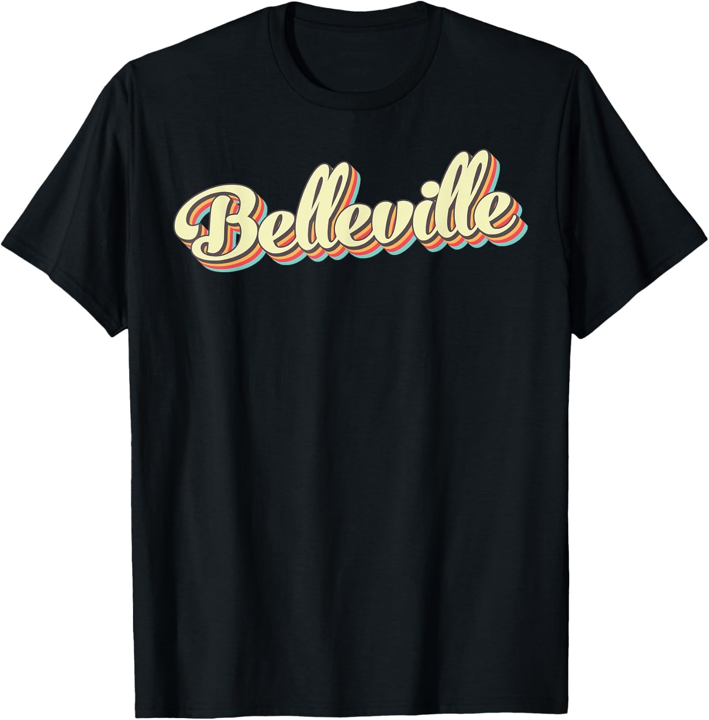 Belleville Retro Art Baseball Font Vintage T-Shirt - T-Shirt | Black