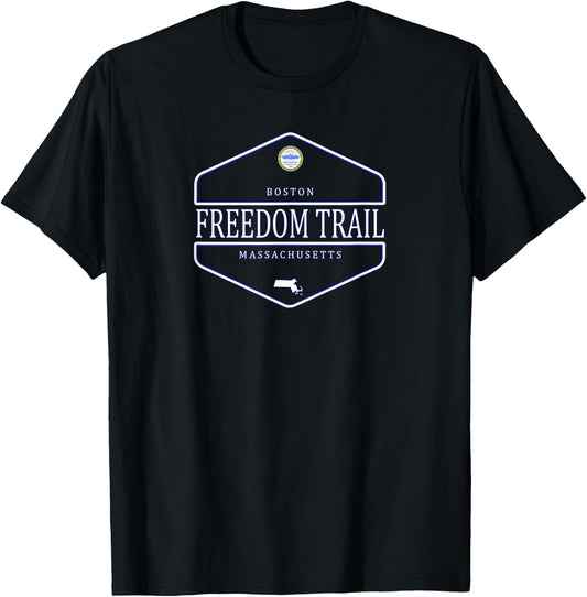 Freedom Trail Boston Massachusetts T-Shirt - T-Shirt | Black