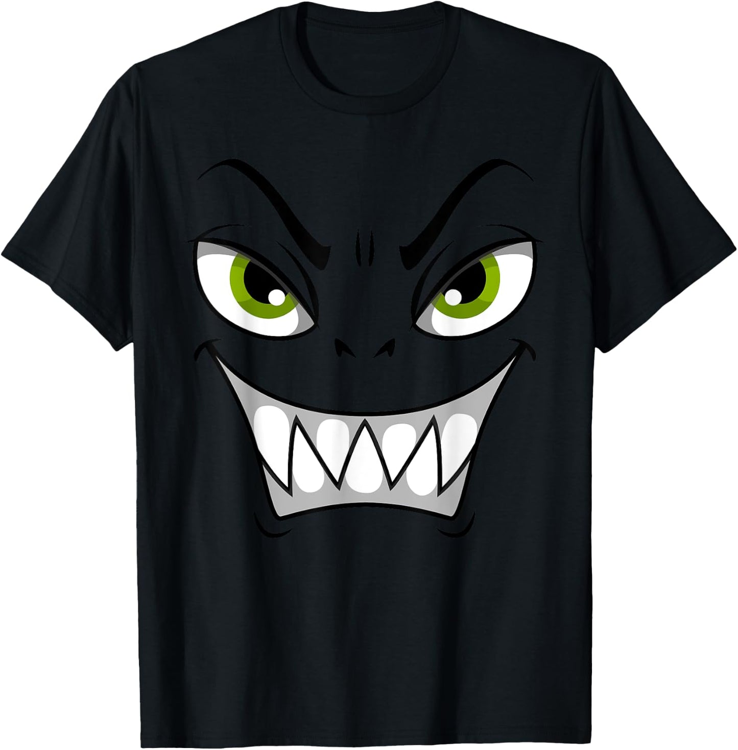 Cute Monster Face Halloween Funny Halloween Kids Adults T-Shirt - T-Shirt | Black