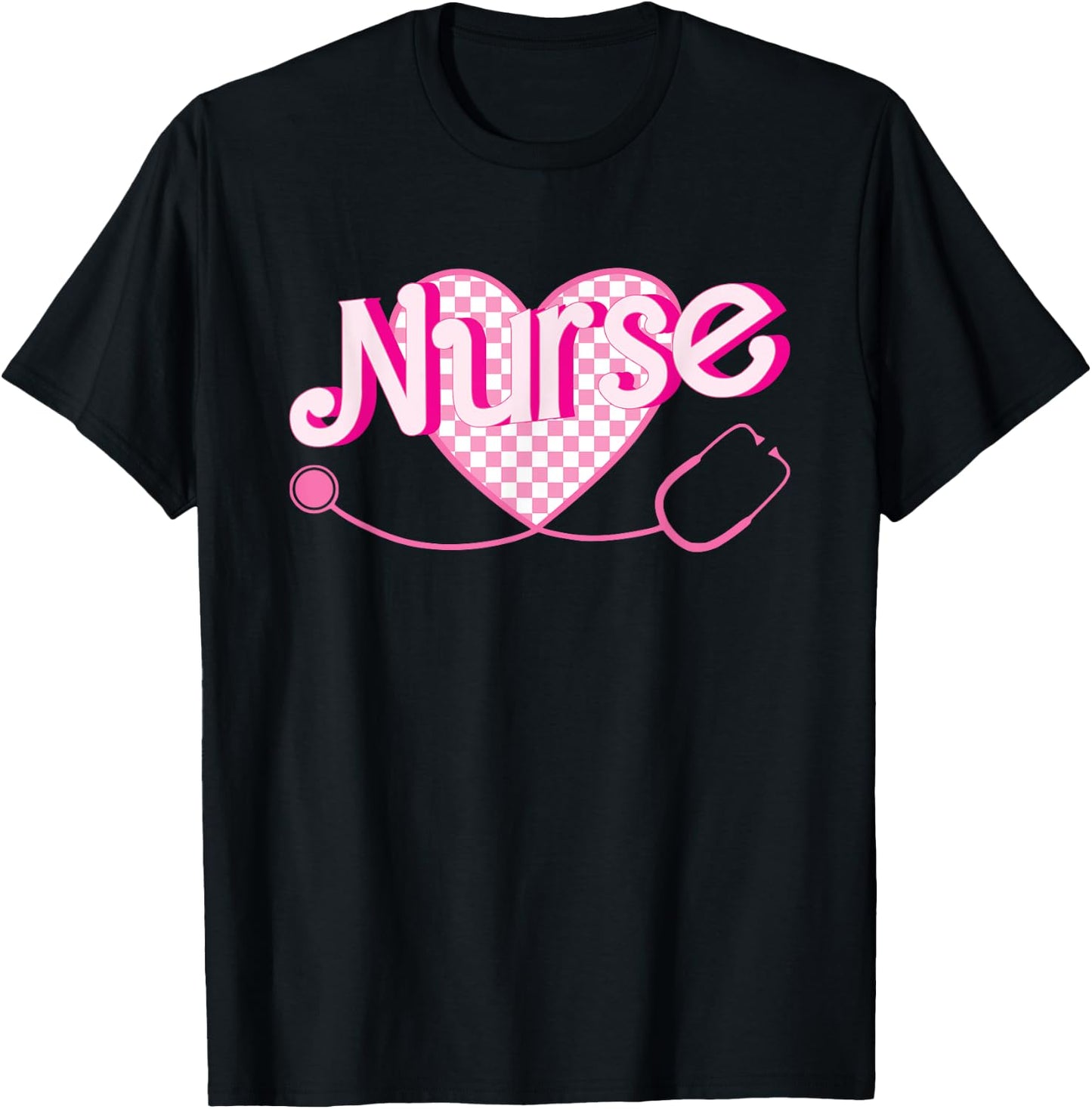 Nurse School Nursing Groovy Nurse Retro Pink Nurse T-Shirt - T-Shirt | Black