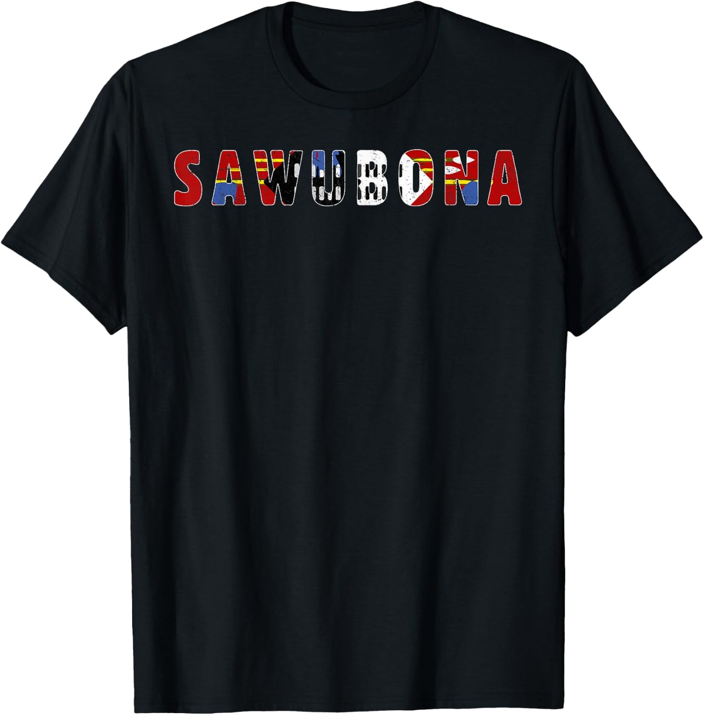 Sawubona Good Morning Country Swaziland T-Shirt - T-Shirt | Black