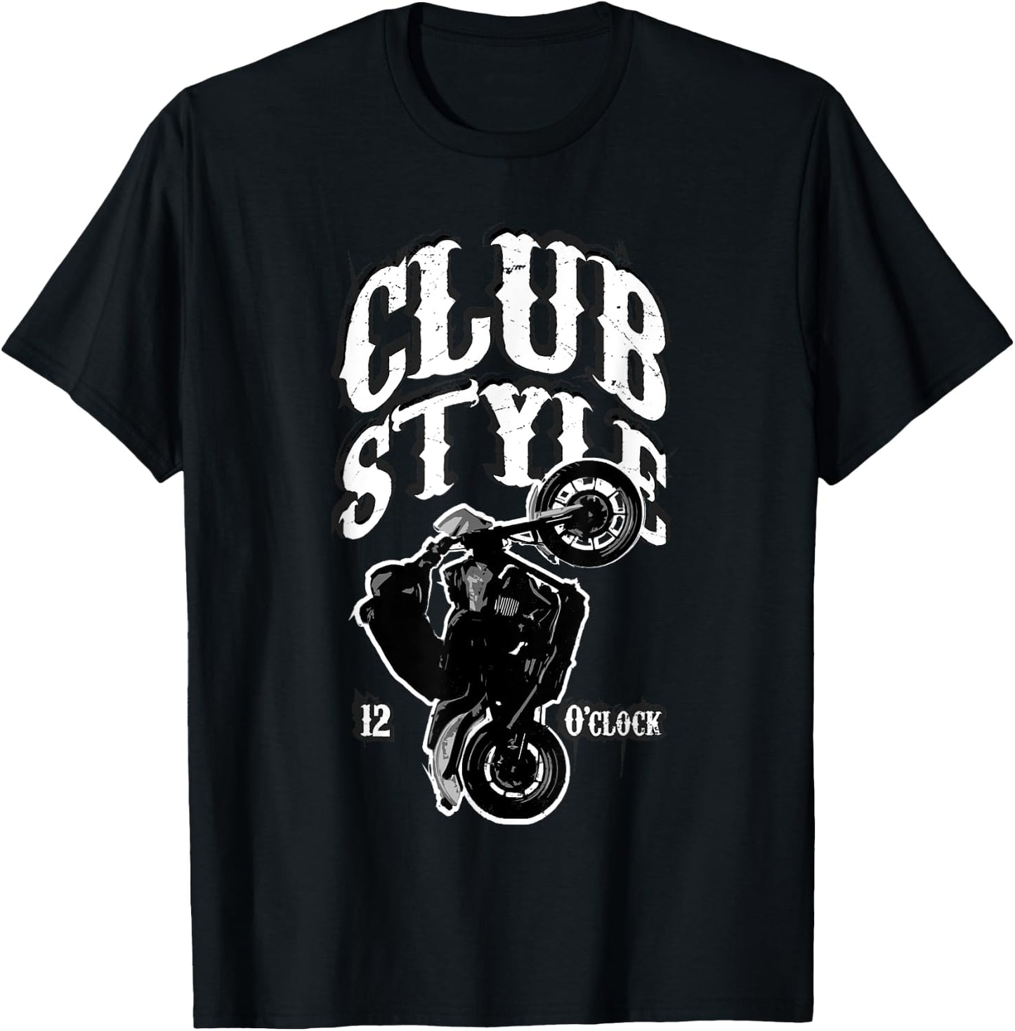 Wheelie Motorcycle Rider Stunt Rider Clubstyle Motorcycle T-Shirt - T-Shirt | Black