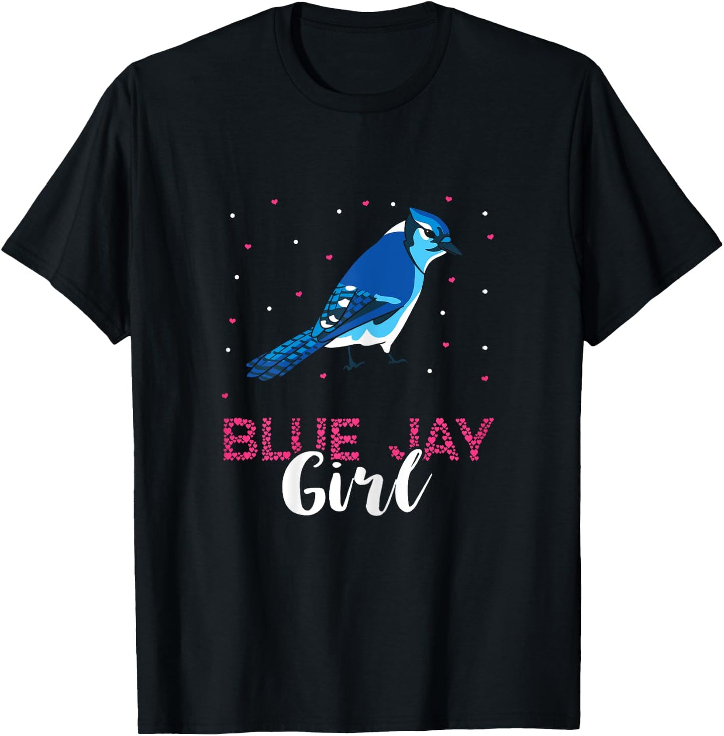 Blue Jay Girl Birder Stellers Jay Blue Jay Bird Ornithology T-Shirt - T-Shirt | Black