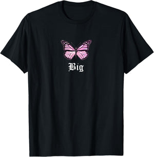Sorority Big/ Little Sorority Reveal GBig Butterfly Cute Big T-Shirt - T-Shirt | Black