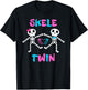 Skele Cute Twins Halloween Two Horror Skeletons Lover Family T-Shirt - T-Shirt | Black