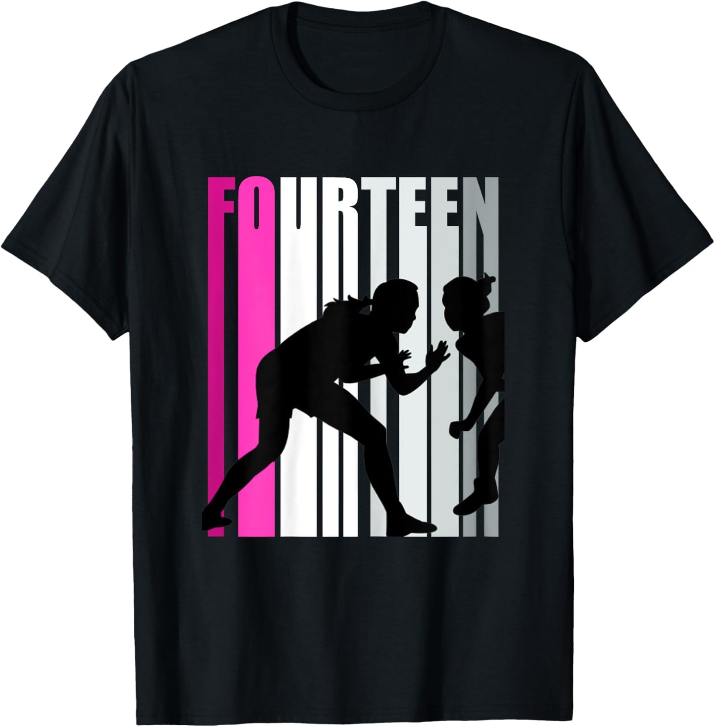 Girls Wrestling 14th Birthday Wrestler Queen Sports Teen T-Shirt - T-Shirt | Black