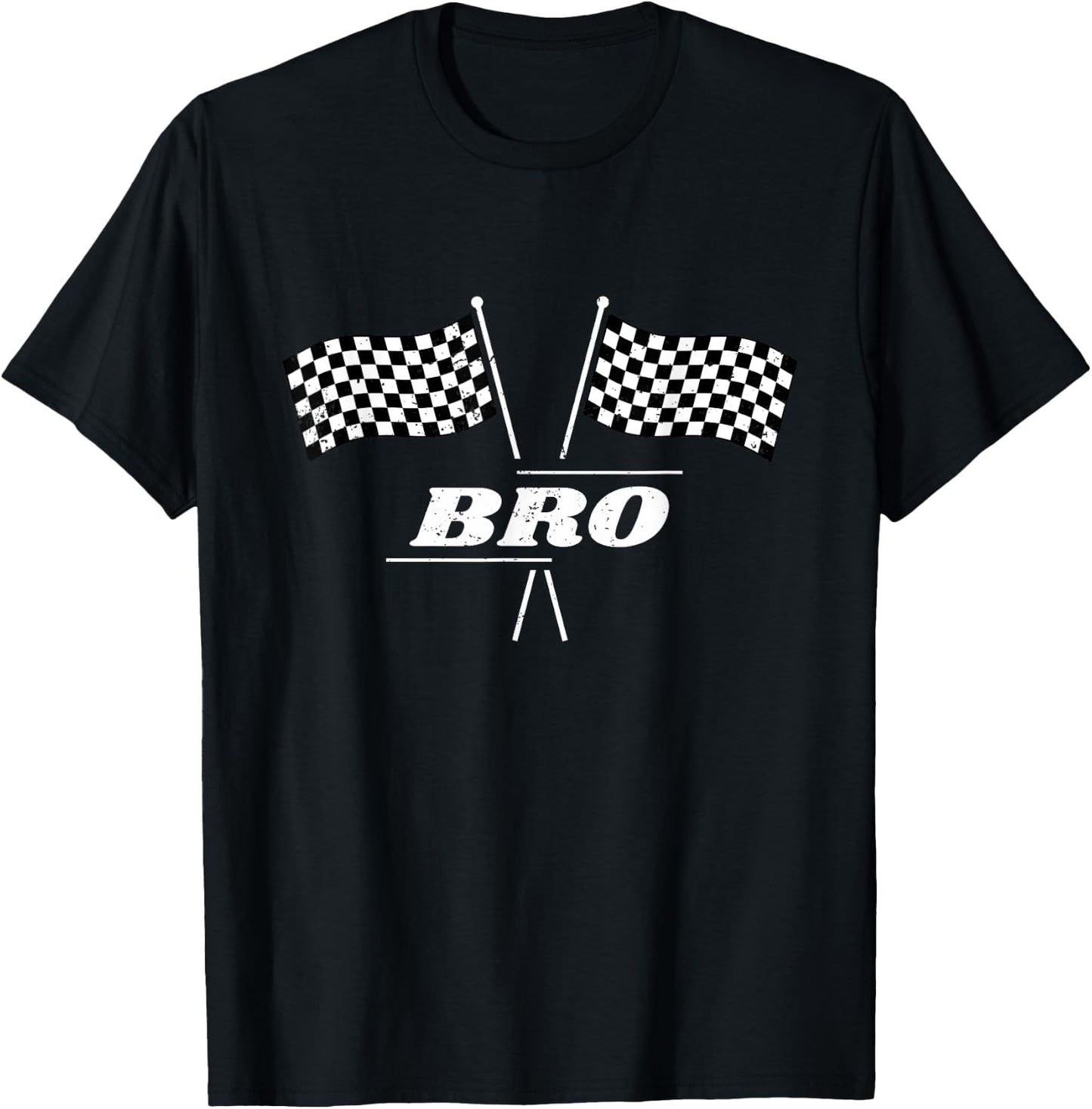 Pit Crew Bro Racing Car Family Matching Birthday Party T-Shirt - T-Shirt | Black