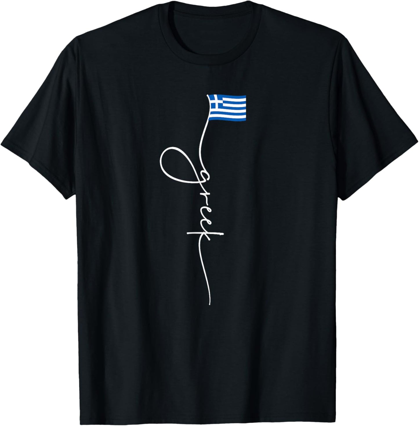 Greece Signature Greek Flag T-Shirt - T-Shirt | Black