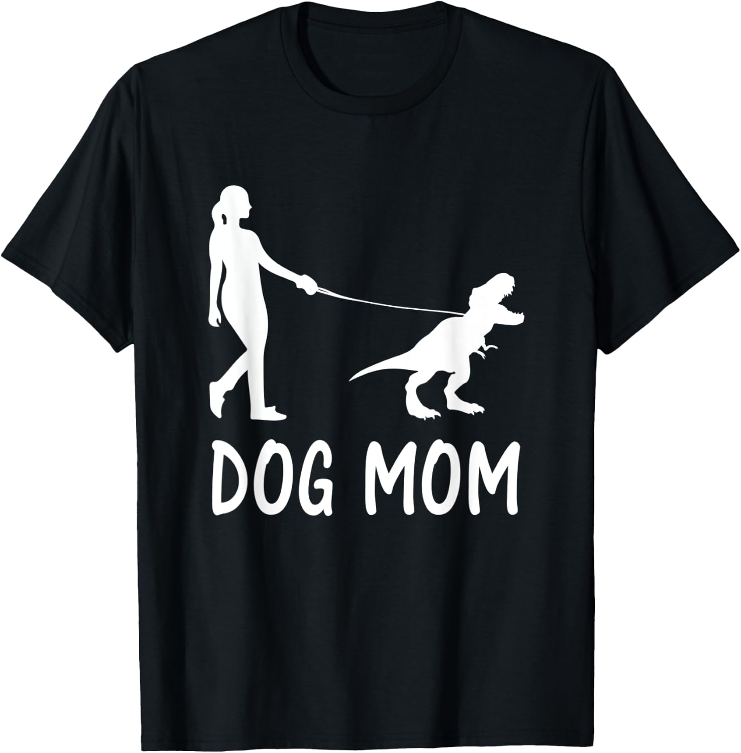Dog Mom Life Dinosaur Dino Mama Women Mother's Day Pet Owner T-Shirt - T-Shirt | Black