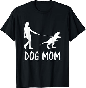 Dog Mom Life Dinosaur Dino Mama Women Mother's Day Pet Owner T-Shirt - T-Shirt | Black