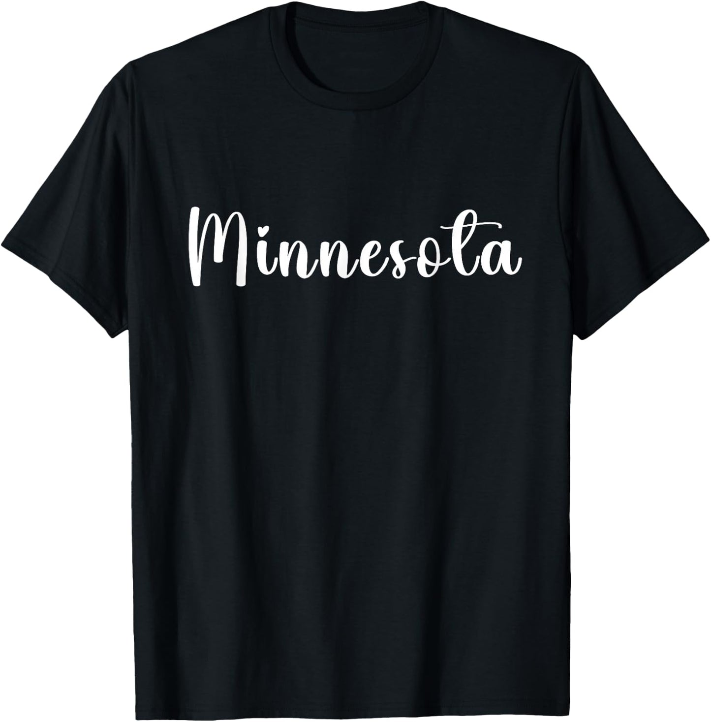 Minnesota Women Girls Cute Trendy Heart T-Shirt - T-Shirt | Black