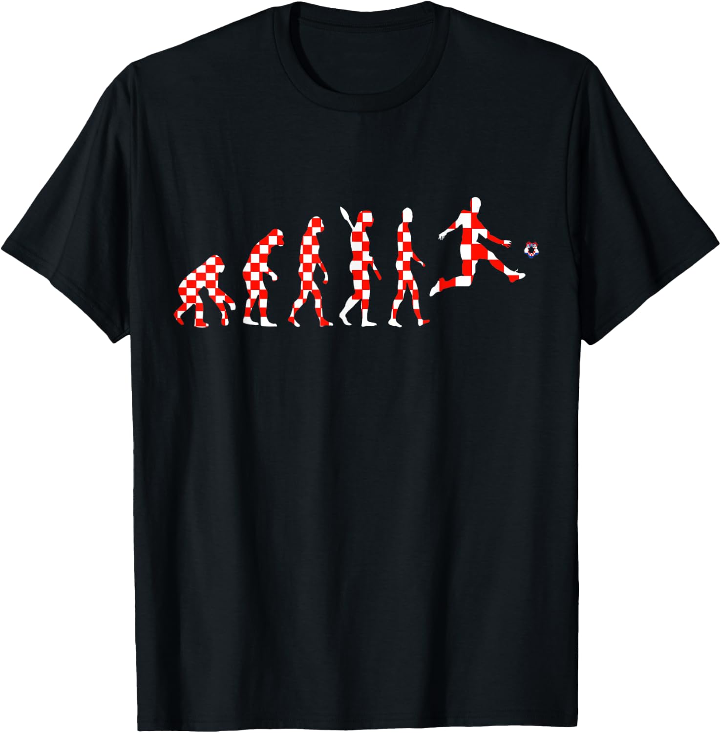 Hrvatska Soccer Team Evolution Croatian Flag Croatia T-Shirt - T-Shirt | Black