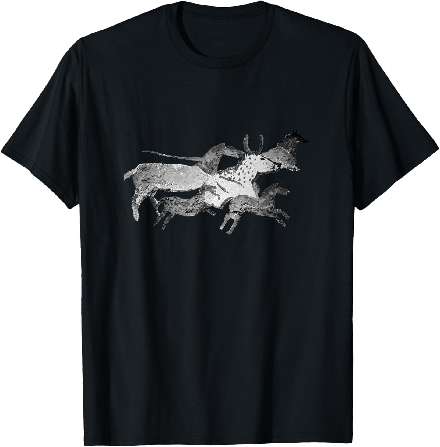Lascaux Cave Art. Early horses cave paintings. T-Shirt - T-Shirt | Black