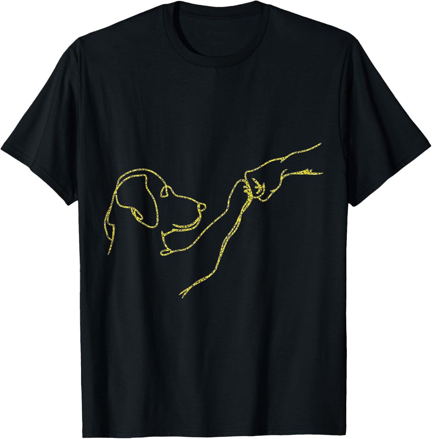 Dog And People Punch Hand Dog Friendship Fist Bump Dog's Paw T-Shirt - T-Shirt | Black