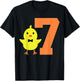 Kids 7th Birthday Chicken Themed Cute 7 Year Old Boys Chick T-Shirt - T-Shirt | Black