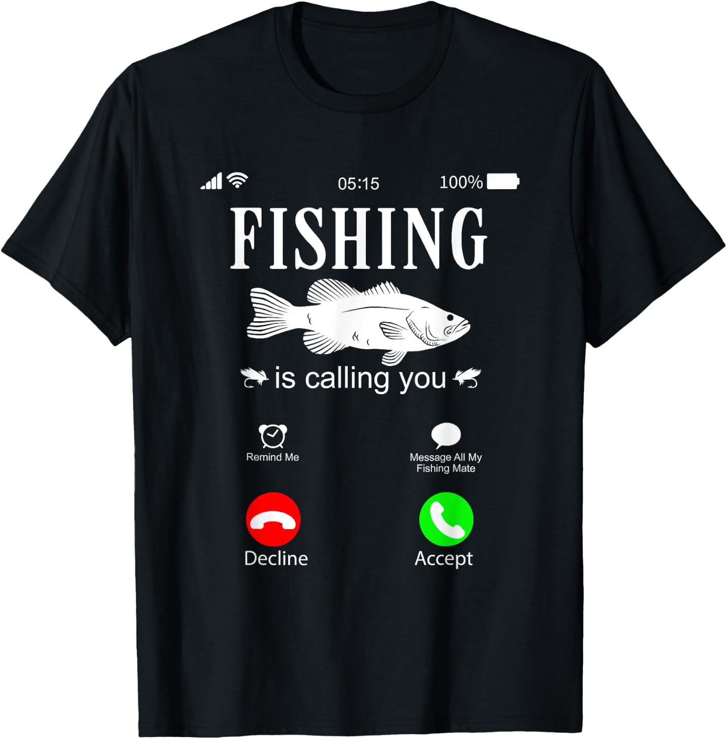 Fishing is calling you - Funny Fishing Fisherman Humor T-Shirt - T-Shirt | Black