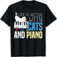Life Is Better With Cats And Piano Player Pianist T-Shirt - T-Shirt | Black
