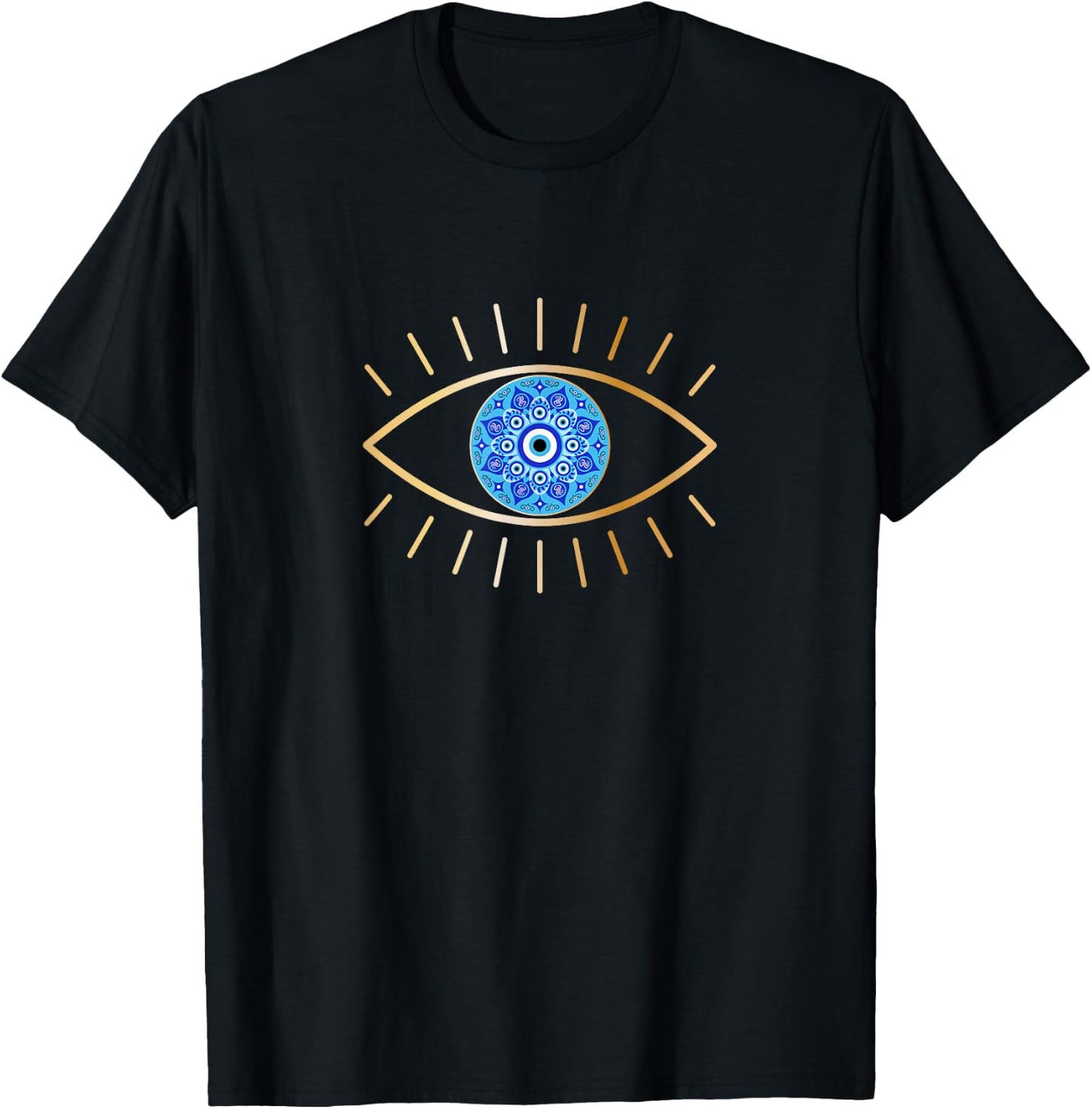 Ich sehe dich Blue Evil Eye Eyelashes Good Luck T-Shirt - T-Shirt | Black