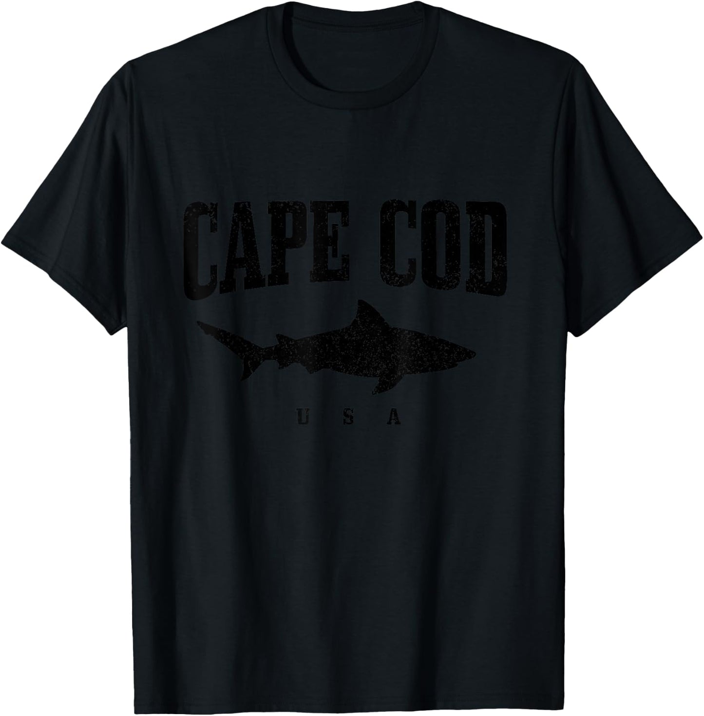 Cape Cod USA Great White Shark Cage Diving Vintage T-Shirt - T-Shirt | Black
