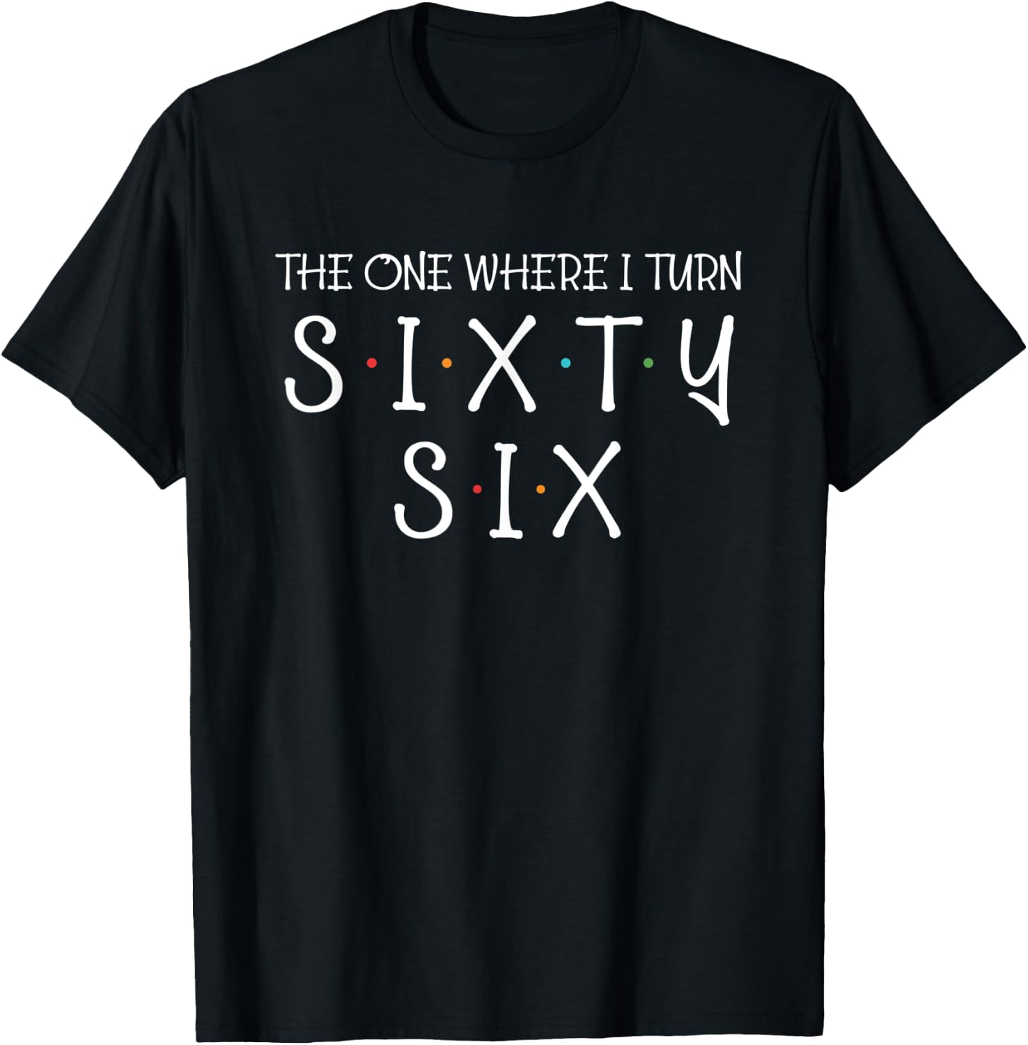 The One Where I Turn Sixty Six Funny 66th Birthday Party T-Shirt - T-Shirt | Black