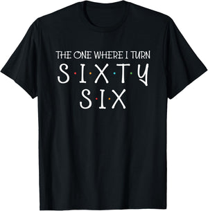 The One Where I Turn Sixty Six Funny 66th Birthday Party T-Shirt - T-Shirt | Black