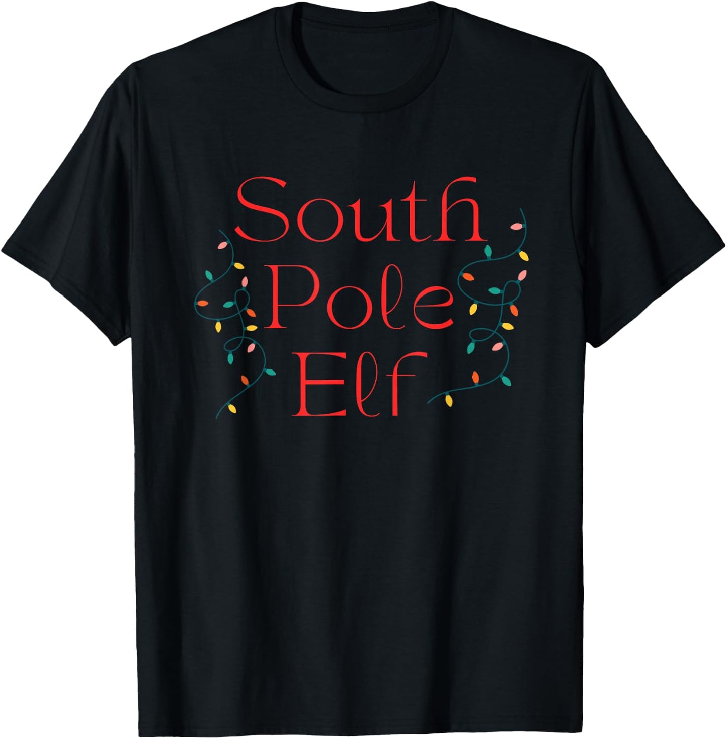 Holiday South Pole Elf Funny Christmas T-Shirt - T-Shirt | Black
