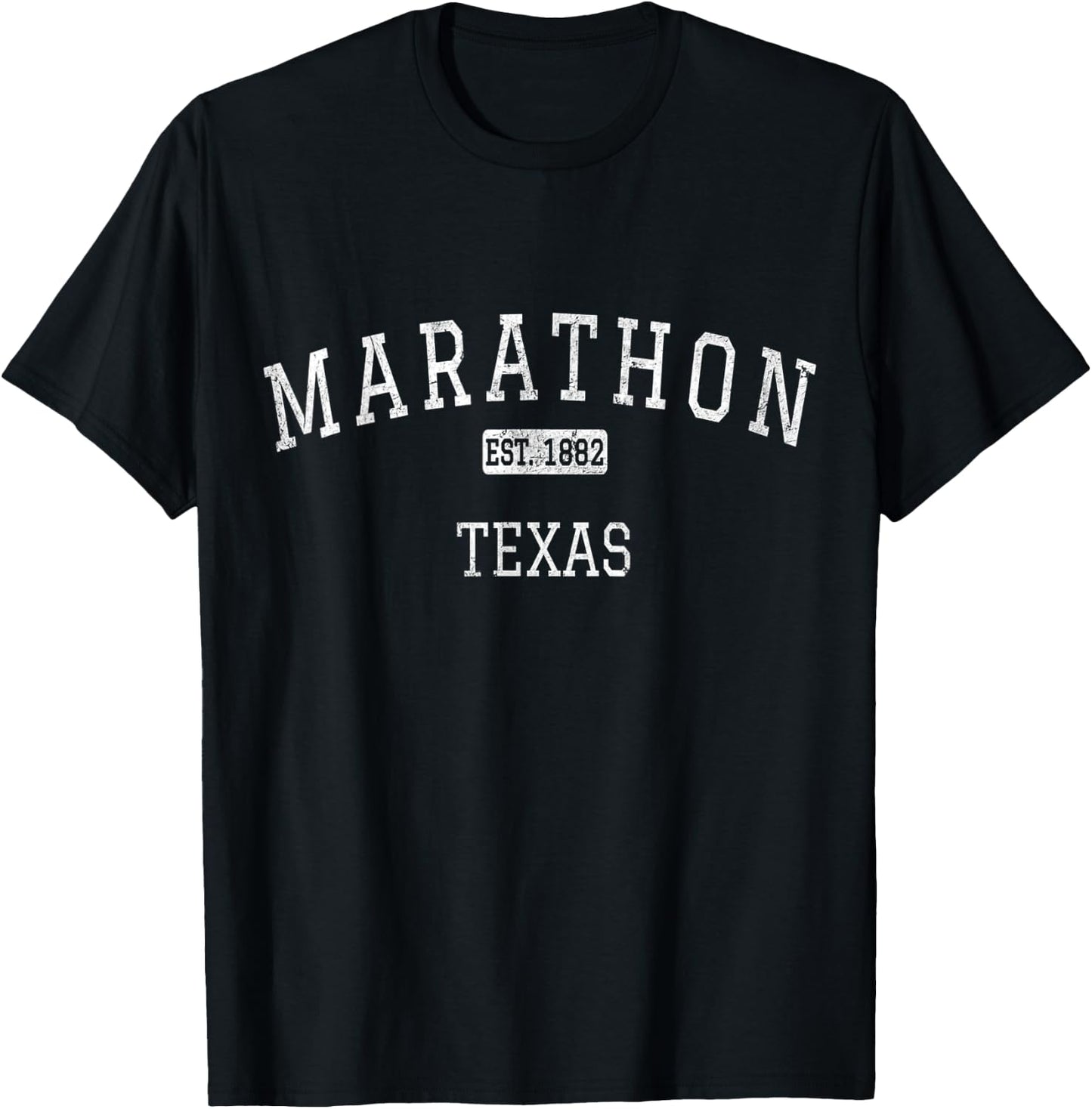 Marathon Texas TX Vintage T-Shirt - T-Shirt | Black