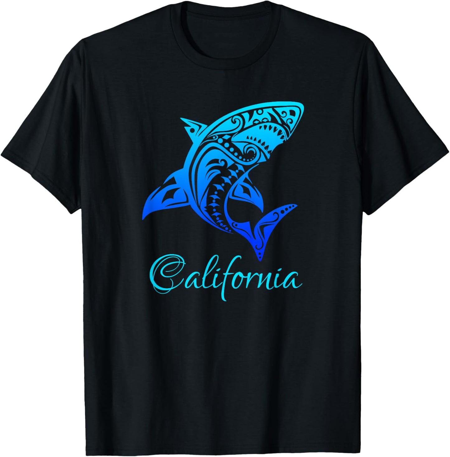 California Vacation Vintage Retro Shark T-Shirt - T-Shirt | Black
