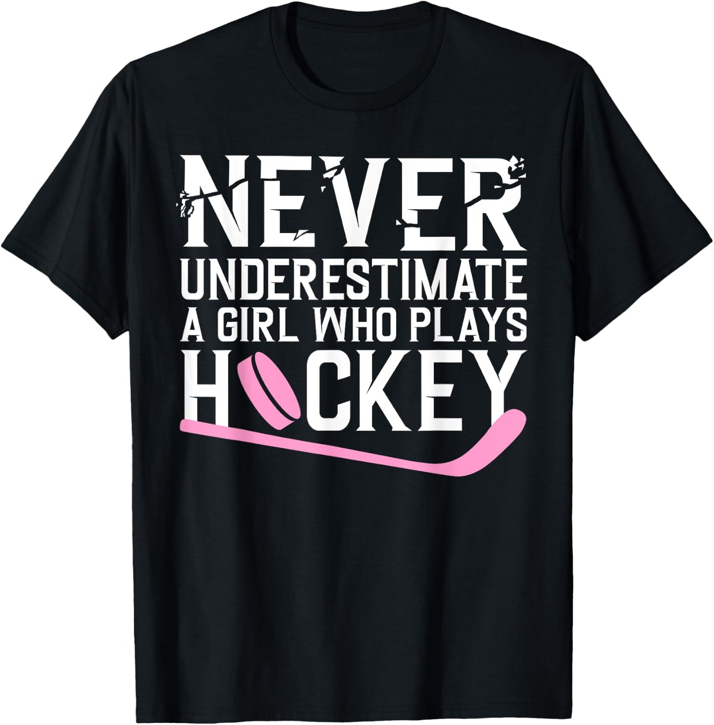 Funny Hockey Girls Ice Hockey Player Hockey Lovers T-Shirt - T-Shirt | Black
