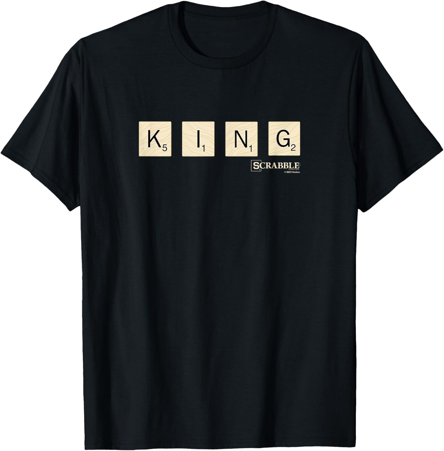 Scrabble King Vintage Letter Tiles Logo T-Shirt - T-Shirt | Black